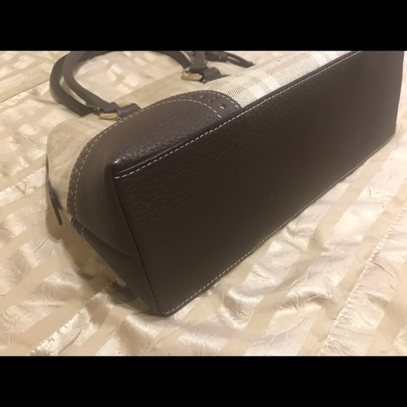 🎉SALE Rare Vintage Dooney & Bourke Brown/Beige Satchel w/ DB Medallion EUC - Picture 6 of 13